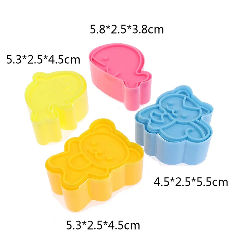 Mini Animal Cookie Cutters Set – Dolphin, Bear, Seal & Squirrel Cookie Cutter Set Qme one size