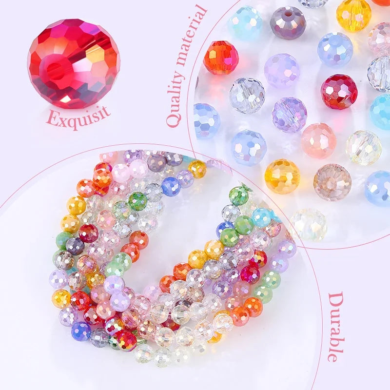 Crystal Faceted Disco Ball Glass Beads for Jewelry Making Jewelry Making Beads Qme