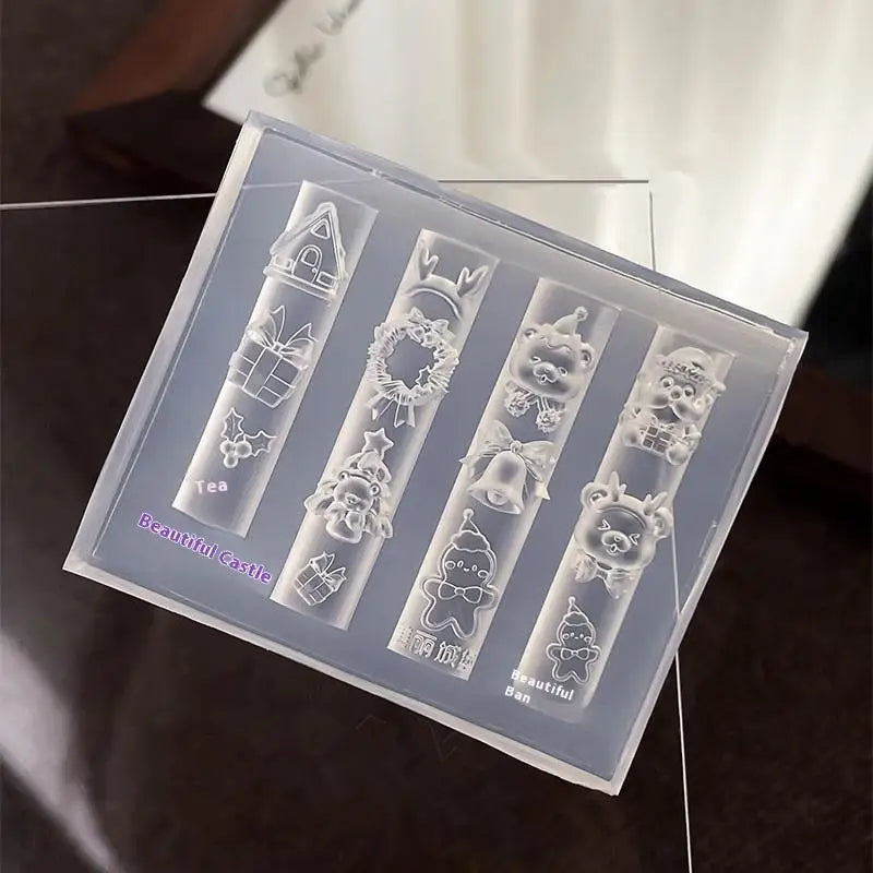 3D Christmas Silicone Nail Art Mold – Santa, Snowman & Tree Nail Art Mold Qst