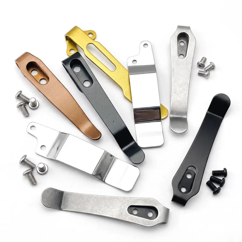 Pocket Knife Back Clip with M2.5 Screws – 15 DIY Styles Knife Clip Accessory Qst