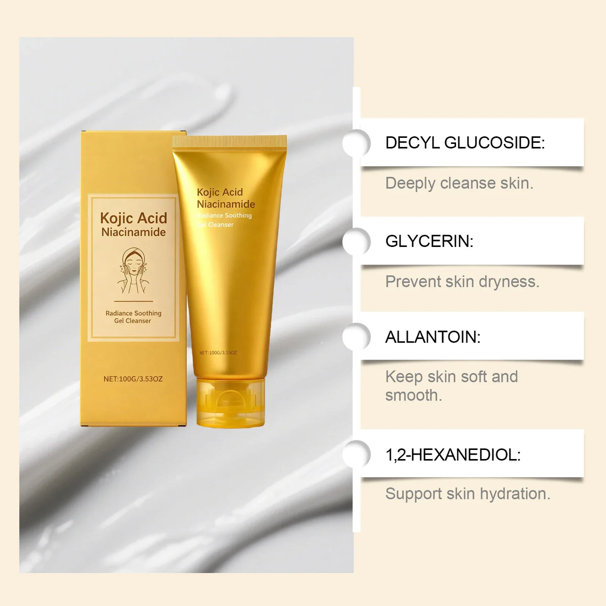Radiance Soothing Gel Cleanser – Brightening & Hydrating Gel Face Cleanser Qme