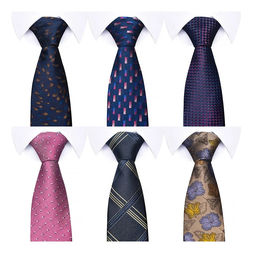 VanGise 100% Silk Printed Necktie for Men – 46 Colors Silk Necktie Qme