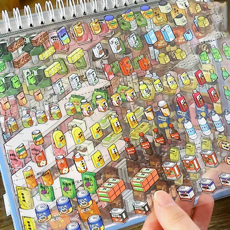 3D Creative Sticker Book with Tweezers – DIY Miniature Scene Kit DIY Sticker Craft Kit Qme