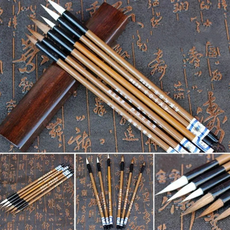 Calligraphy Practice Brush Set for Beginners – Wood Handle Calligraphy Brush Set Qme