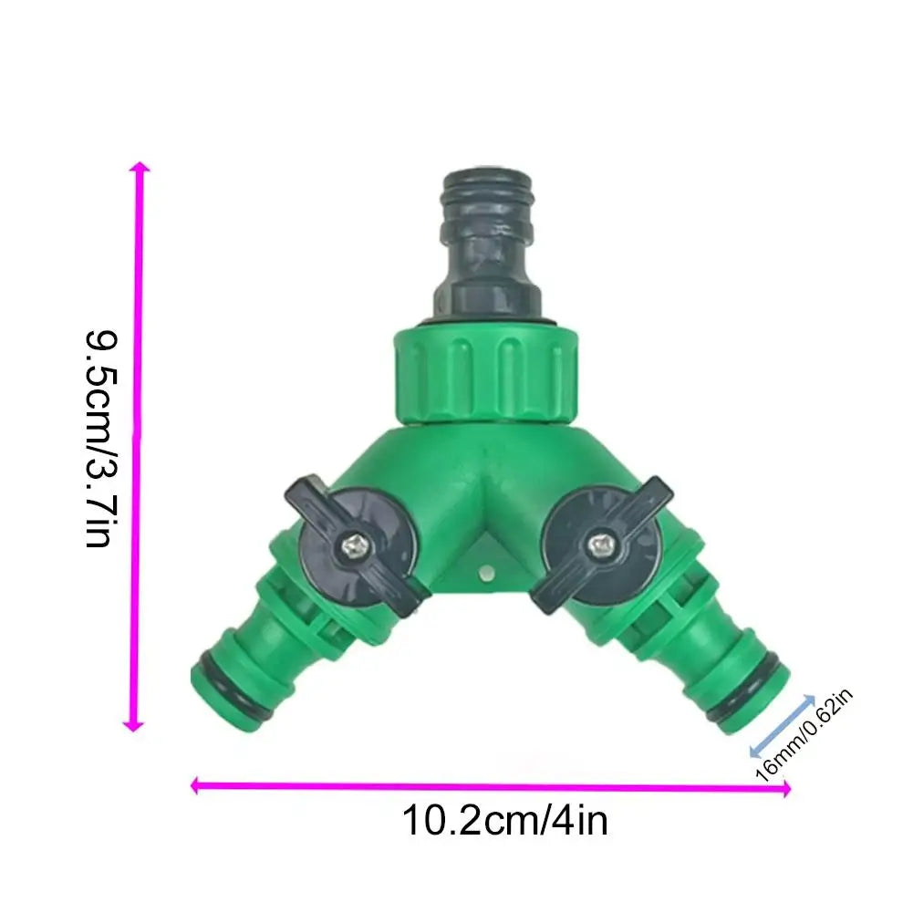 2-Way Garden Hose Splitter Connector with Shut-Off Valves Hose Splitter Connector Qme