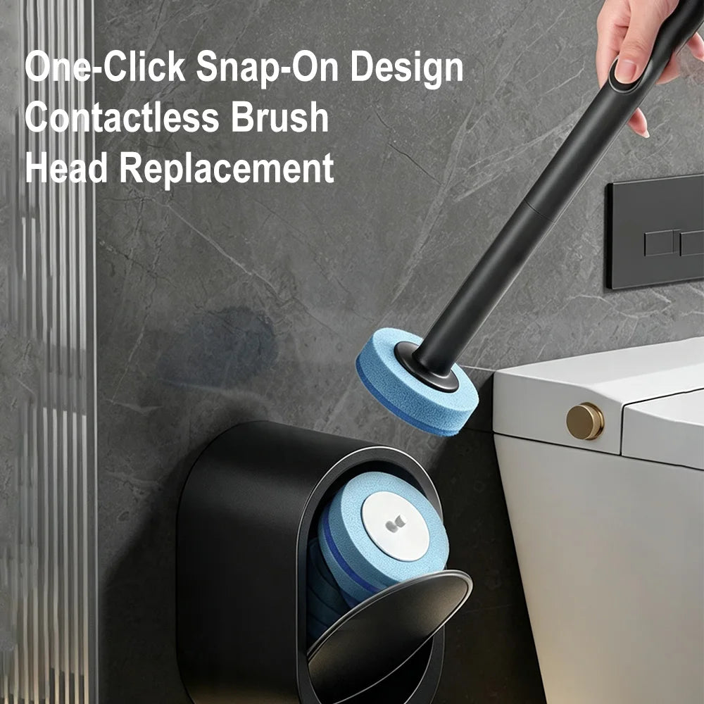 Disposable Toilet Brush Set – Wall Mount & 8 Sponge Heads Disposable Toilet Brush Qst