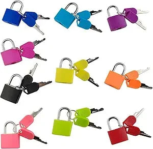 Mini Metal Key Padlock Set – Luggage, Gym & School Lock Mini Key Padlock Set Qme