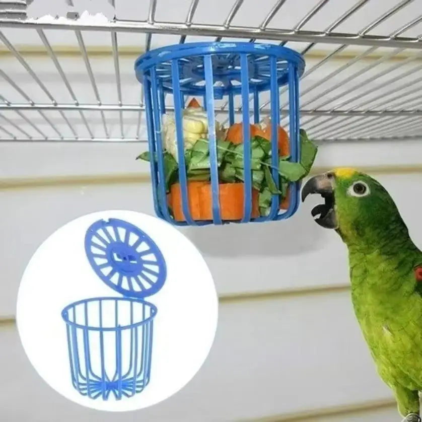 Hanging Parrot Bird Cage Fruit & Vegetable Feeder – Blue Bird Cage Feeder Qme