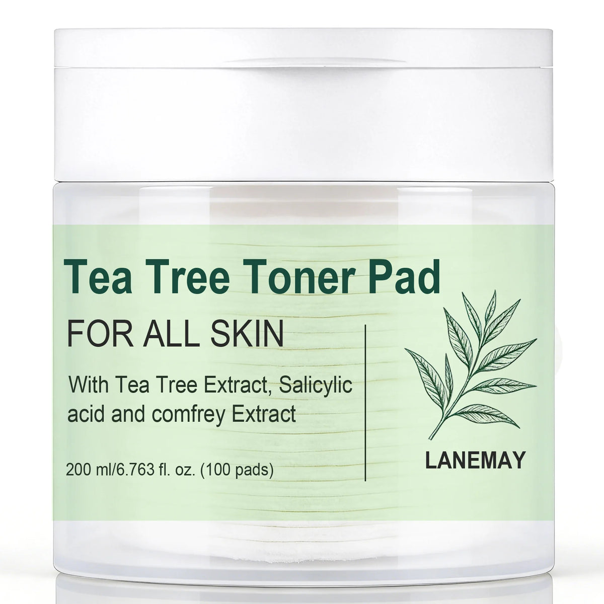 Tea Tree BHA Salicylic Acid Toner Pads – Dual-Sided Exfoliator Exfoliating Toner Pads Qst green 200ml