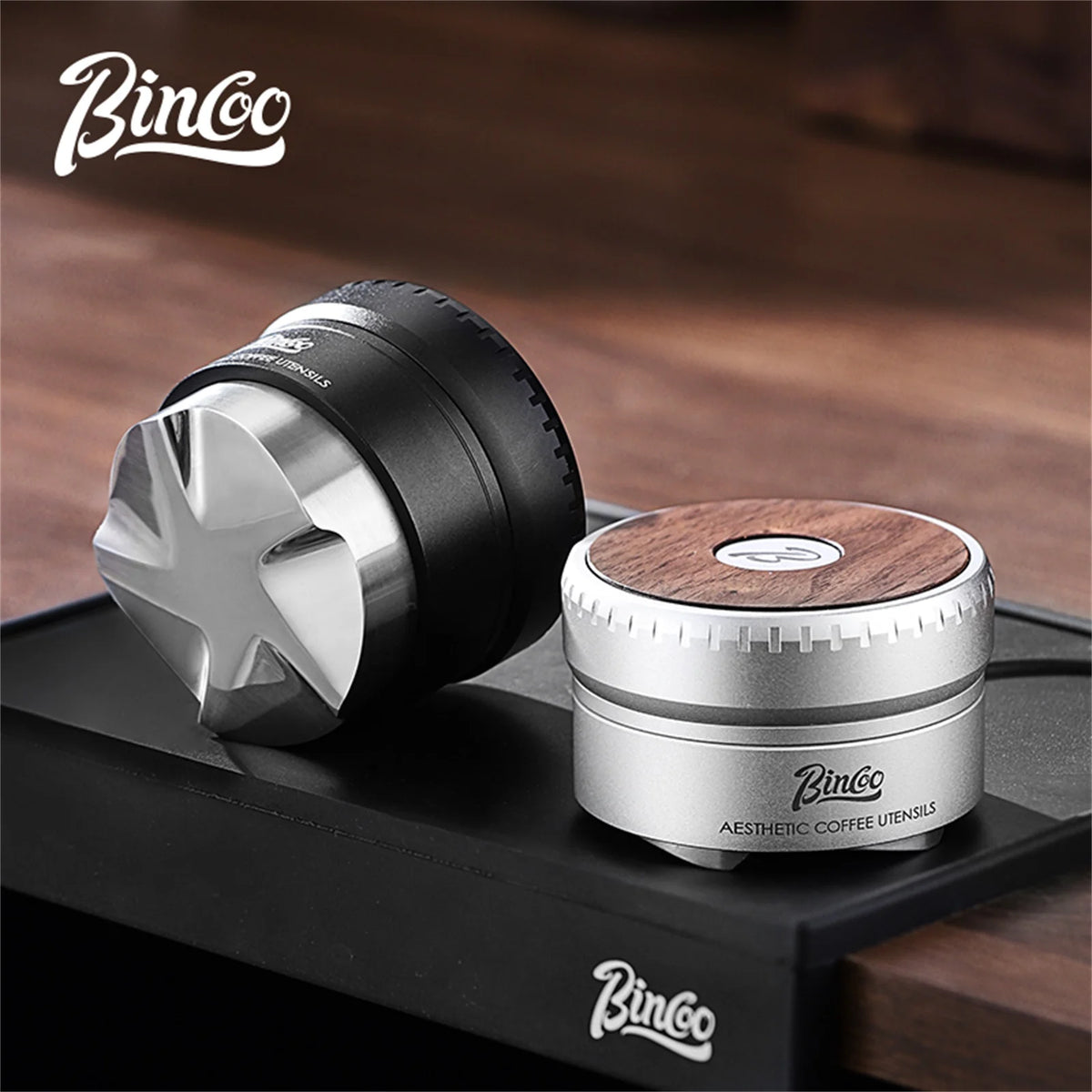Bincoo 58mm Espresso Distributor – Wood Handle Barista Tool Espresso Distributor Qst