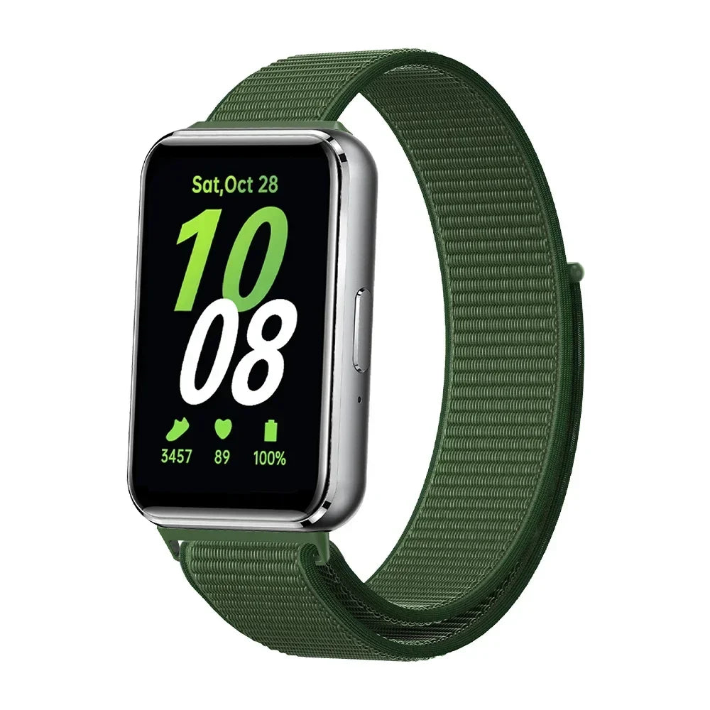 Nylon Loop Strap for Samsung Galaxy Fit 3 | Adjustable Band Smartwatch Band Qme AGr For Galaxy Fit3