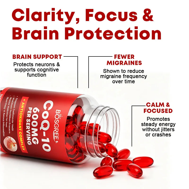BOSGREE CoQ10 Capsules – High Absorption Coenzyme Q10 Supplement CoQ10 Supplement Qst