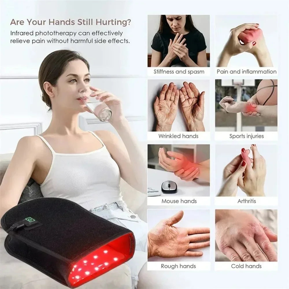 660nm & 850nm Red Light Therapy Gloves | Hand & Finger Care Red Light Therapy Gloves Qst