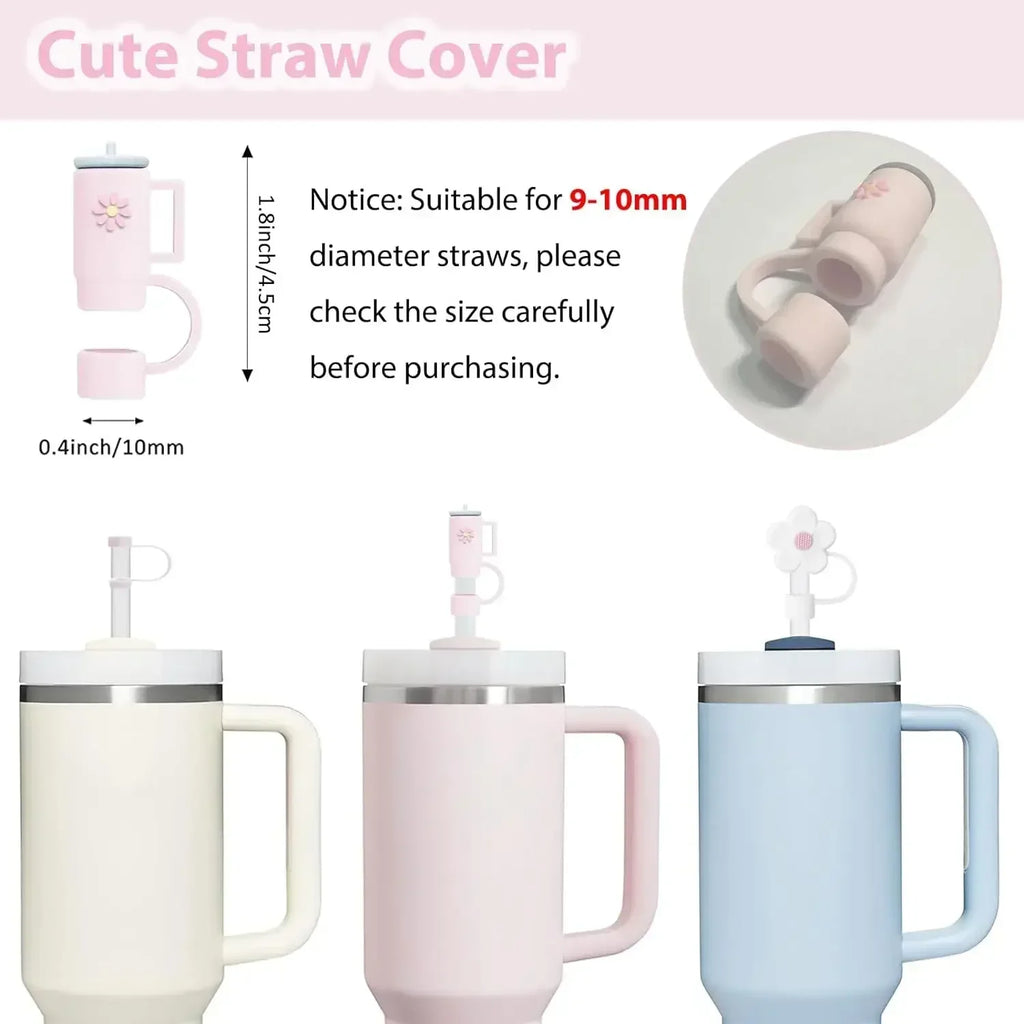 Silicone Straw Cover Caps & Spill Stopper Set – 9 Pcs Straw Cover Cap Set Qme