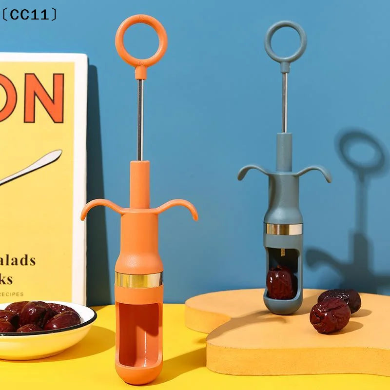 Cherry & Date Pitter Tool – 1-Second Pit Removal, Non-Slip Handle Fruit Pitter Tool Qme