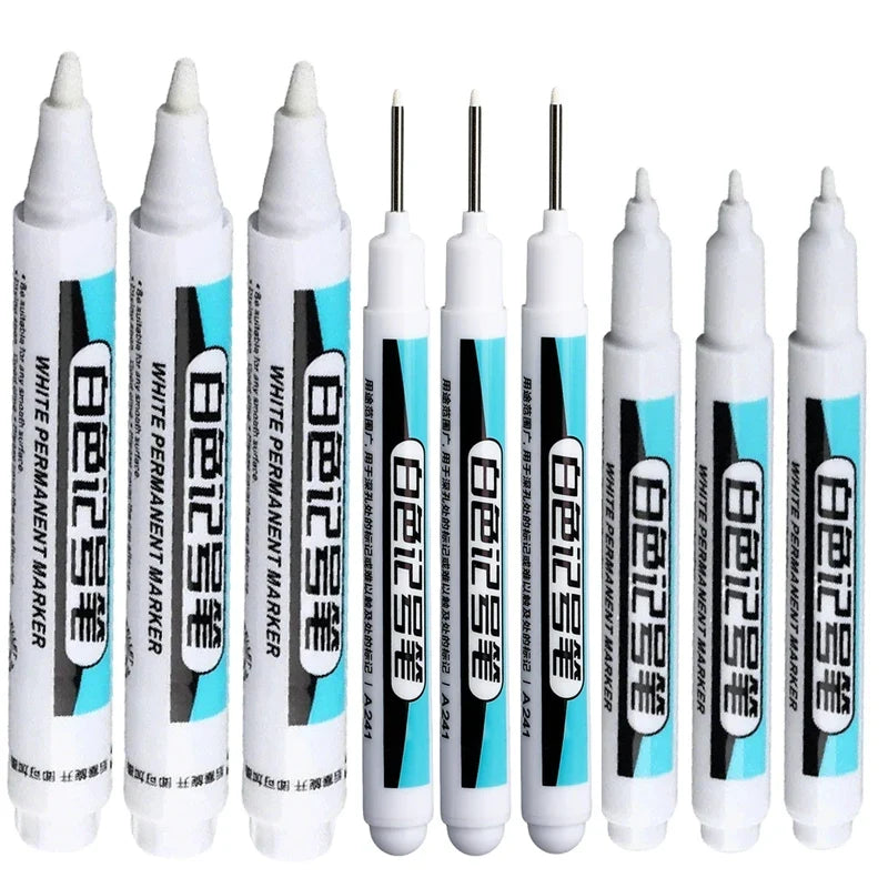 White Permanent Paint Marker Pens | 0.7mm Waterproof Tip Paint Marker Pens Qme 9Pcs-Mixed