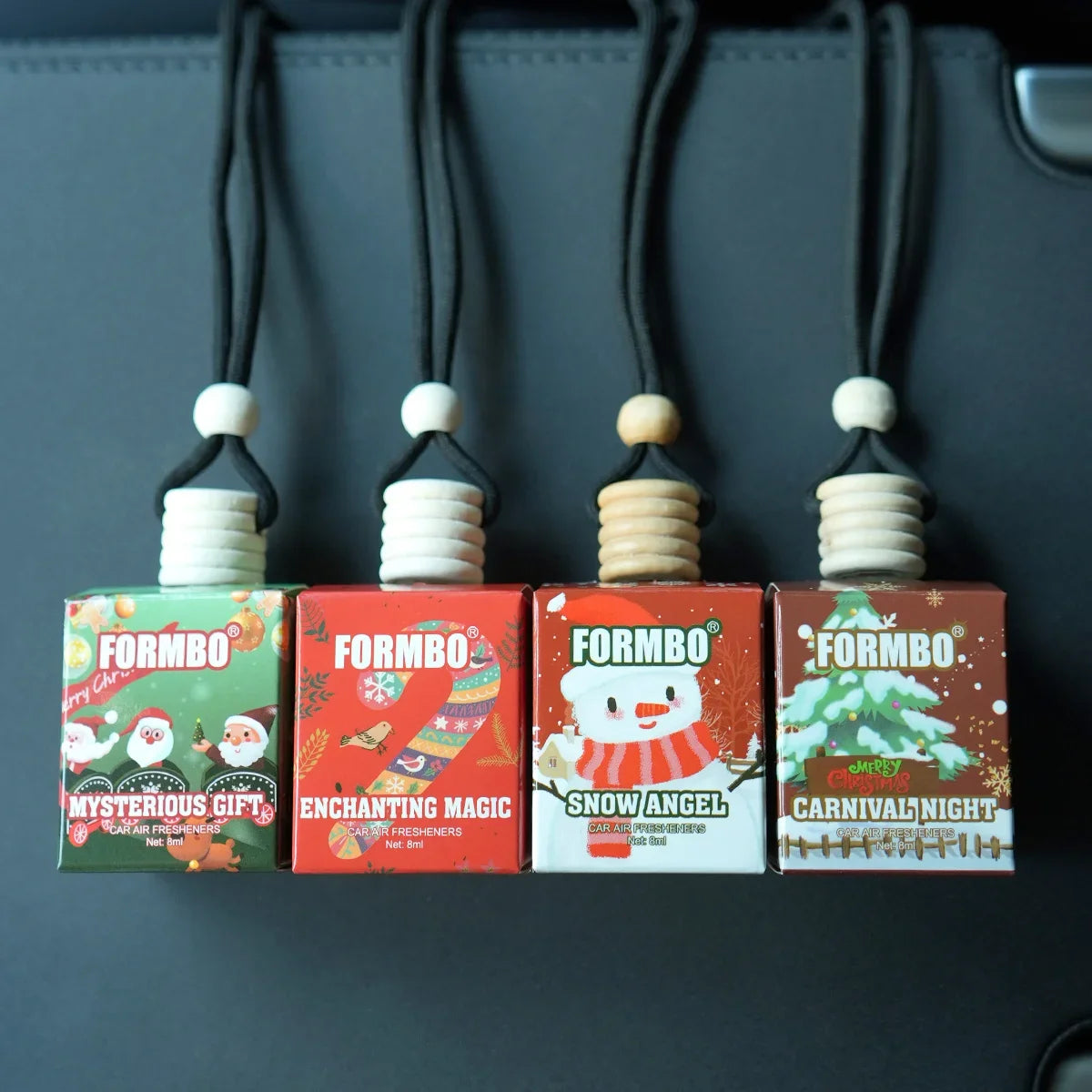 Christmas Car Air Freshener Aromatherapy Hanging Diffuser Set Car Air Freshener Qme Red