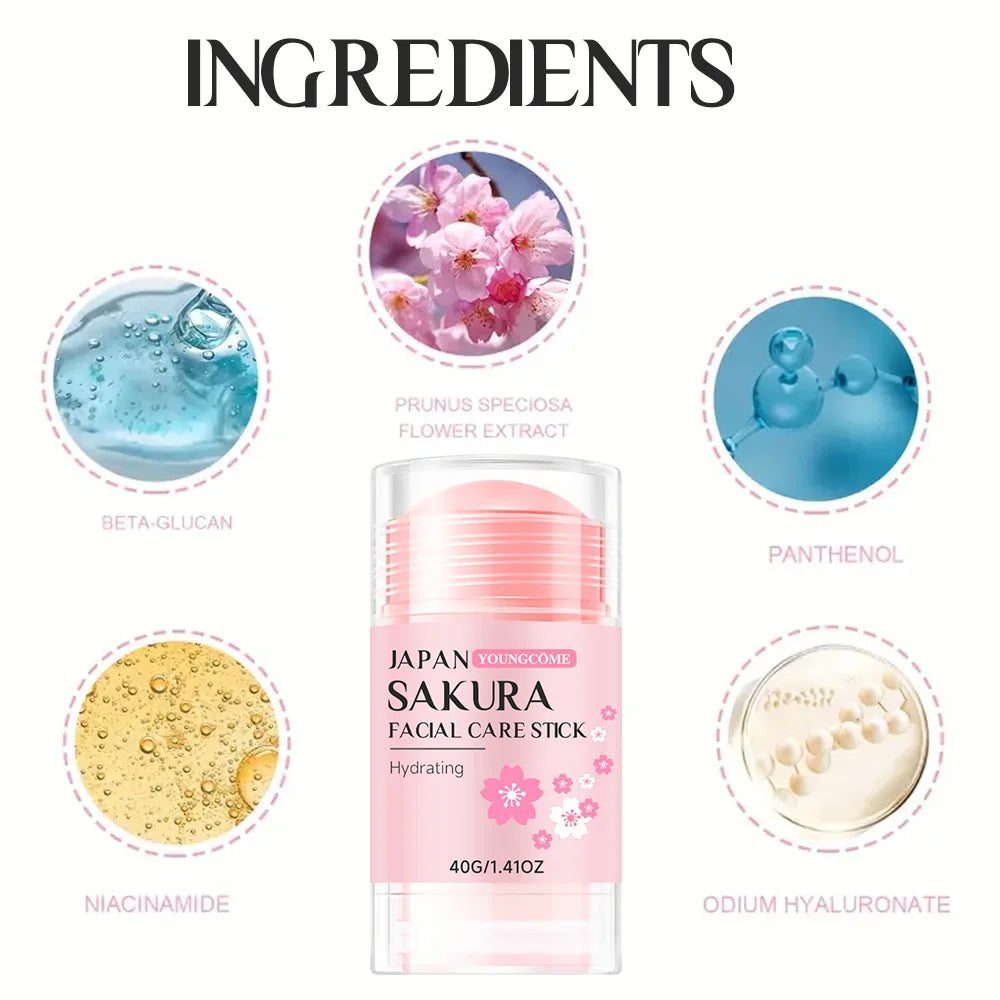 YOUNGCOME Sakura Hydrating Face Cream Stick | Deep Moisture Face Moisturizer Stick Qst