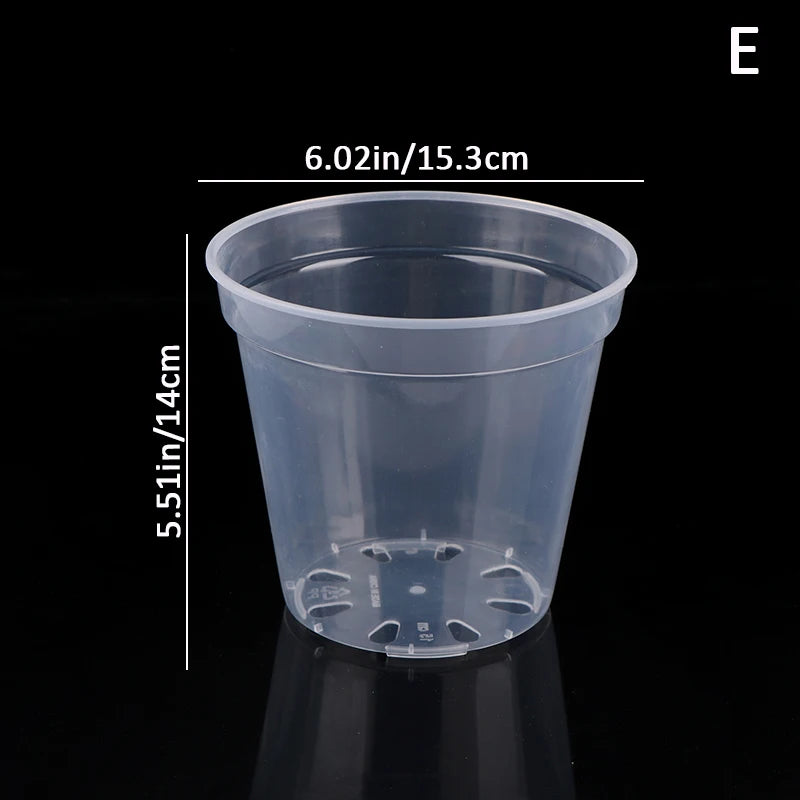 Transparent Round Orchid Planter Pot – Clear Nursery Container Orchid Planter Pot Qst E