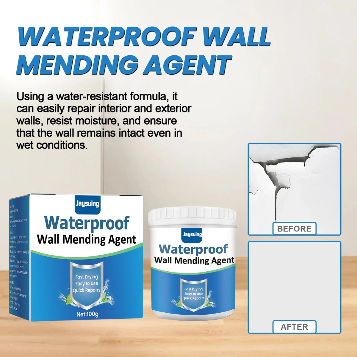 Waterproof Wall Repair Paste – Crack & Mildew Filler Sealant Wall Repair Paste Qme