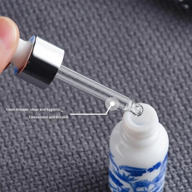 Blue White Porcelain Ceramic Essential Oil Dropper Bottles Essential Oil Bottles Qme