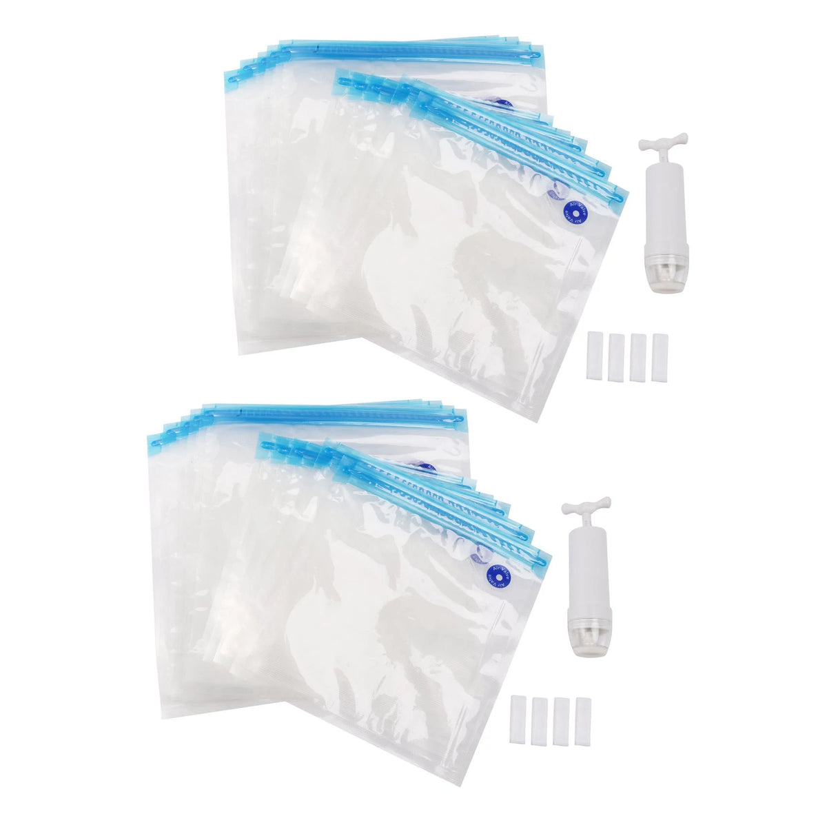 MiLESEEY 30-Pack Reusable Vacuum Food Storage Bags & Hand Pump Vacuum Storage Bags Qst