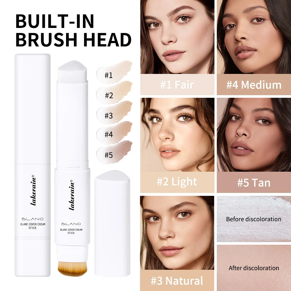 Lakerain Color-Changing Foundation Stick & Brush – Matte Finish Foundation Stick Qst