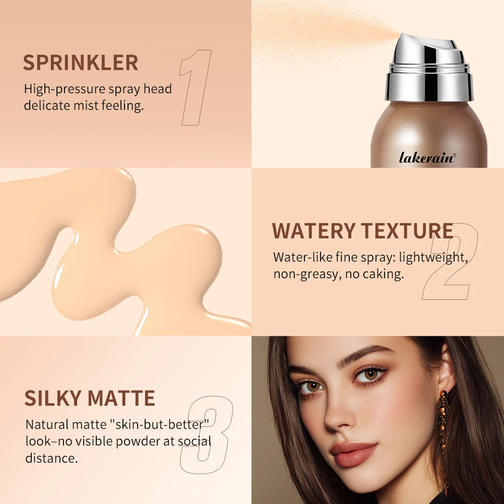 Lightweight Breathable Foundation Spray – Matte, Waterproof Foundation Spray Qst