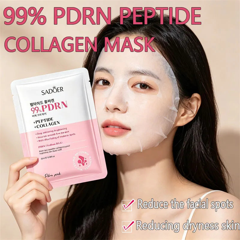 PDRN Collagen Face Mask – Moisturizing Glass Glow Skin Collagen Sheet Mask Qme