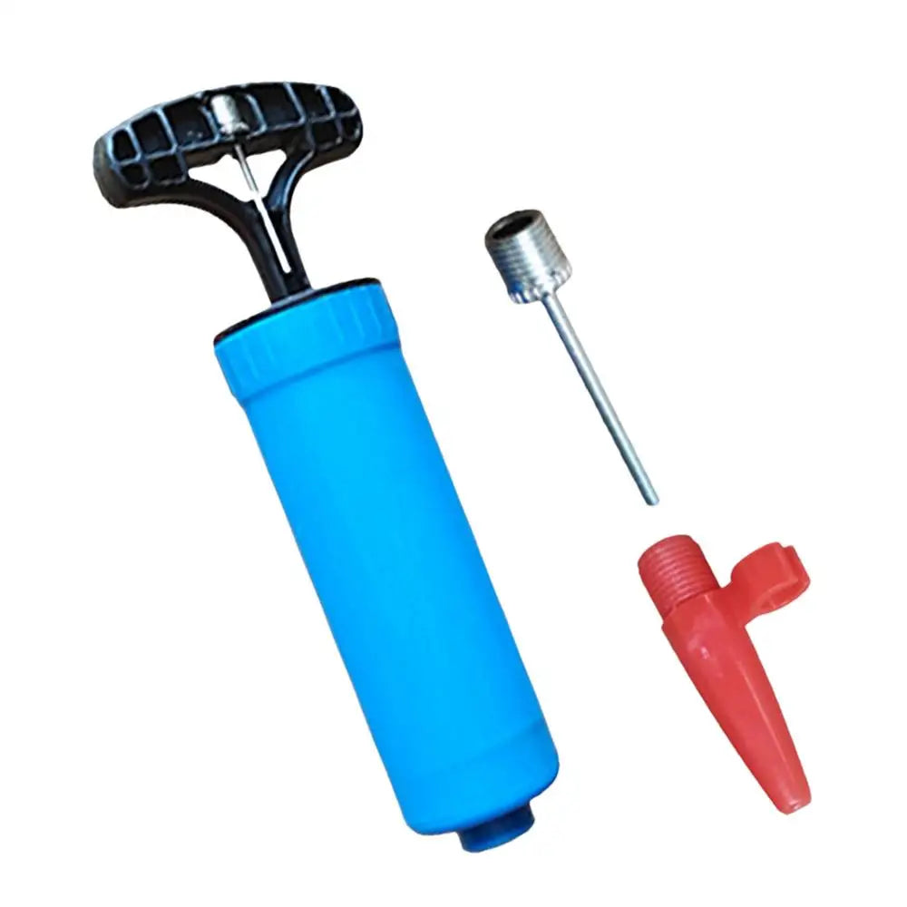 Portable Manual Sports Ball Air Pump with Needle & Nozzle Sports Ball Pump Qst Blue