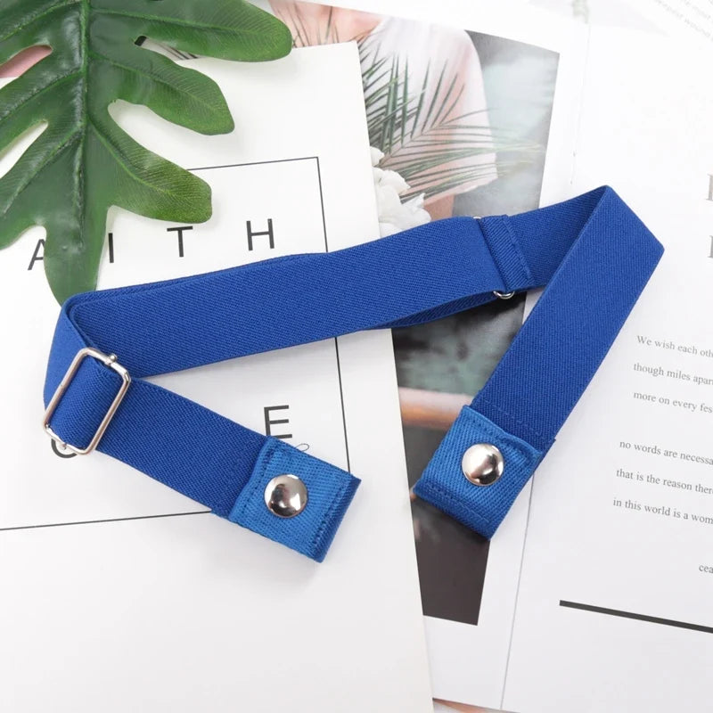 Women's Elastic Buckle-Free Canvas Waist Belt | 29 Colors Elastic Waist Belt Qme BEE-22 length 60-100cm China Mainland