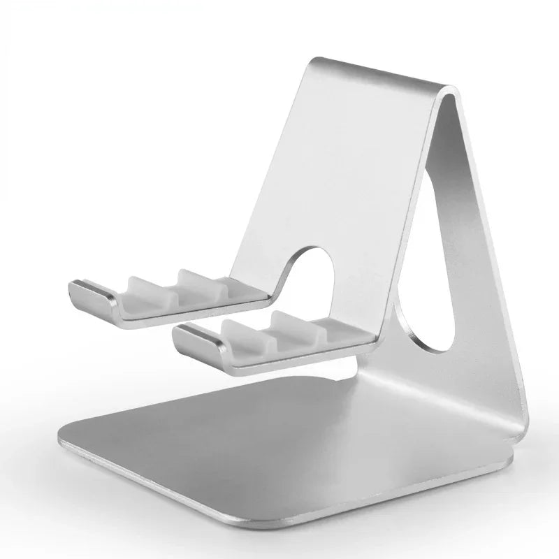 Universal Metal Tablet Desktop Stand | iPad & Phone Holder Tablet Desktop Stand Qme Silver