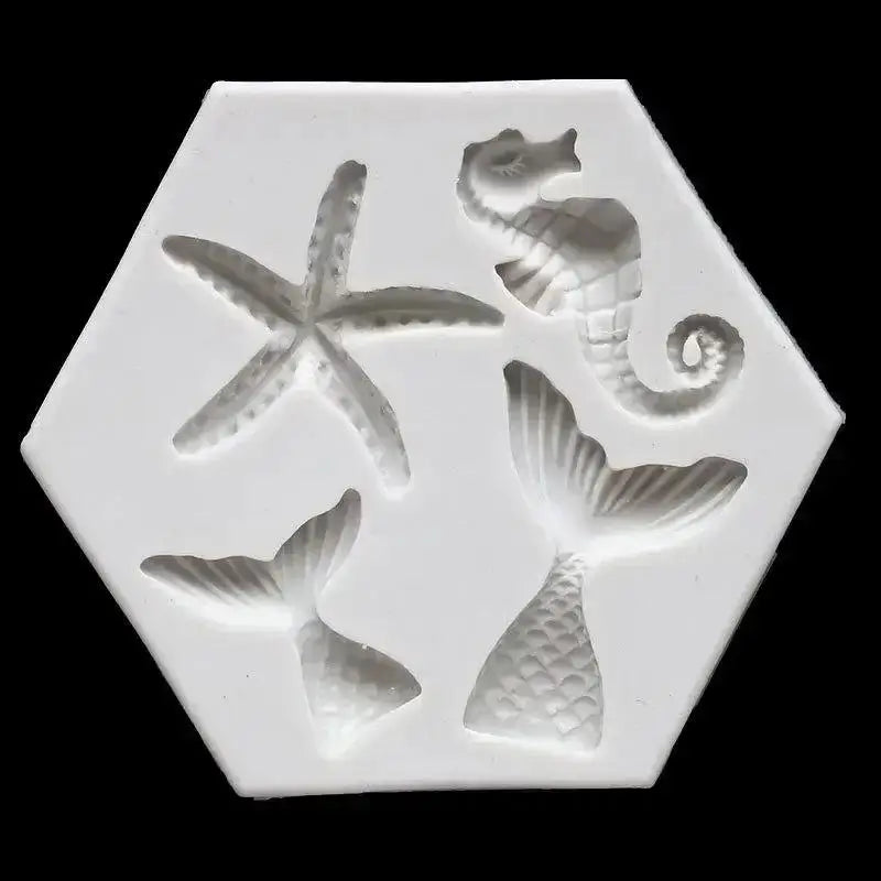 Silicone Mermaid Fish Tail Fondant Mold | Marine Life Baking Silicone Baking Mold Qme