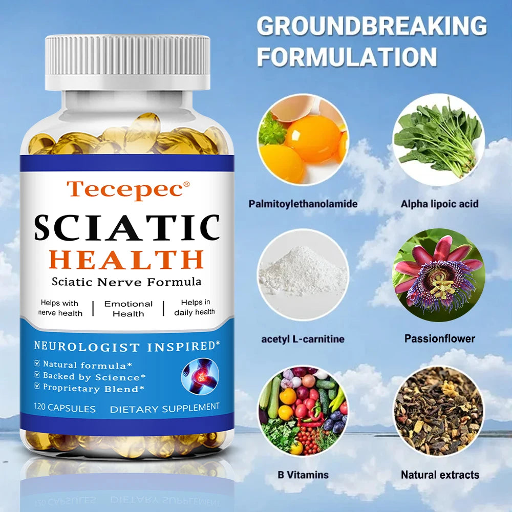 Tecepec Nerve & Joint Support Capsules – Vitamin B + ALA Wellness Supplement Qst