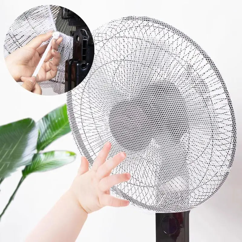 Mesh Fan Cover Drawstring Dust Guard – Baby Finger Protector Fan Safety Cover Qme