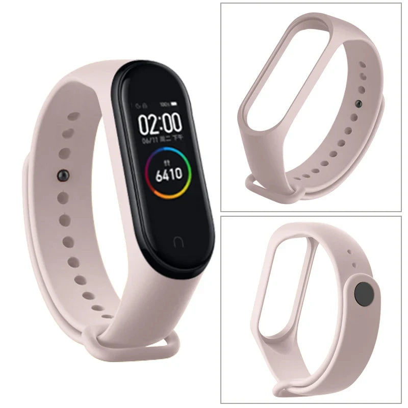 Silicone Replacement Band for Xiaomi Mi Band 3 4 5 6 7 8 Smartwatch Replacement Band Qme