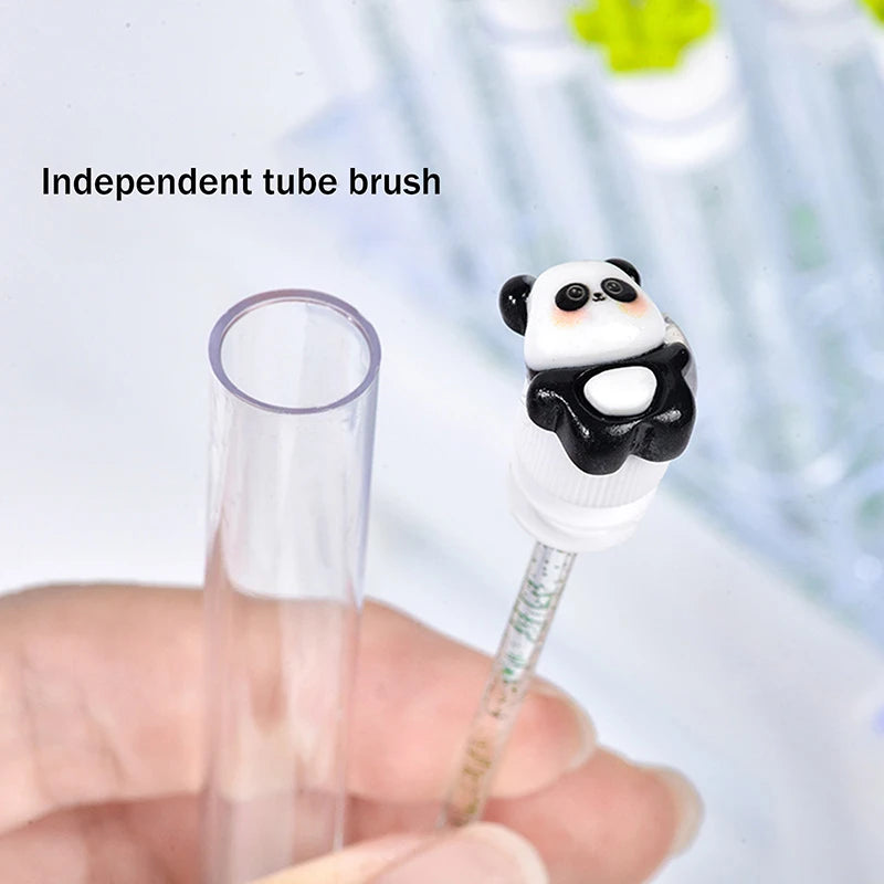 Panda Mascara Wands & Eyebrow Spoolies with Crystal Tubes Mascara Wand Set Qst