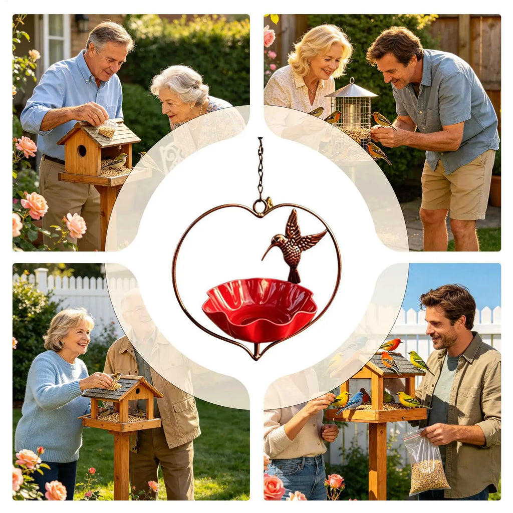 Decorative Bird Bath Water Feeder Tray Dispenser for Garden Bird Bath Feeder Qme China Mainland