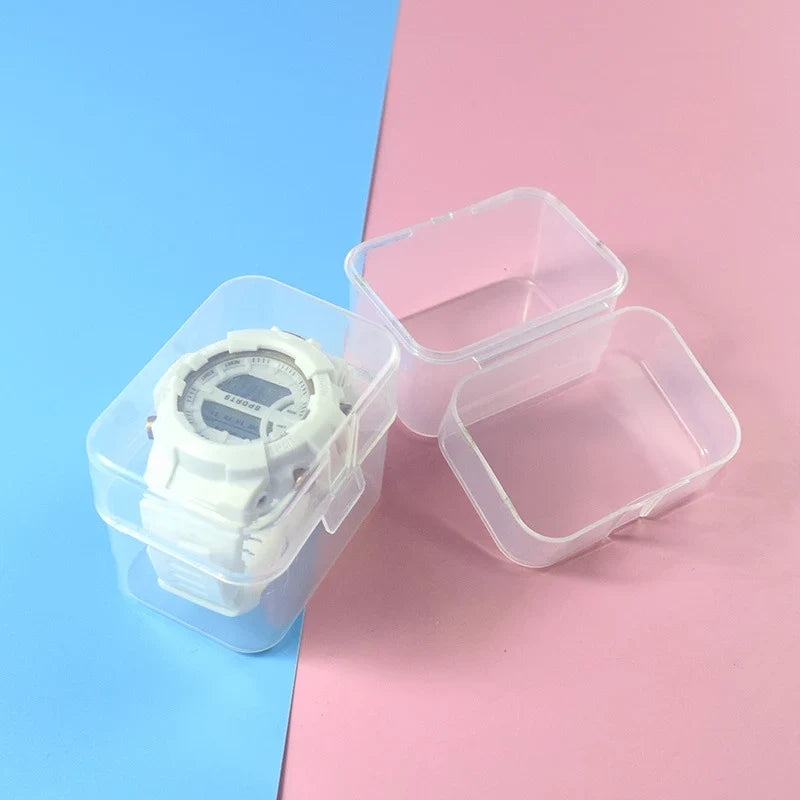 Kids & Ladies Watch Display Box – Clear Plastic Storage Case Watch Storage Box Qme