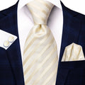 Hi-Tie Men's Silk Jacquard Necktie – Solid Pink & Green