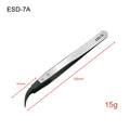 Anti-Static Precision Tweezers | Curved & Straight, 7 Tip Types Precision Tweezers Qme Ceramic head 7A