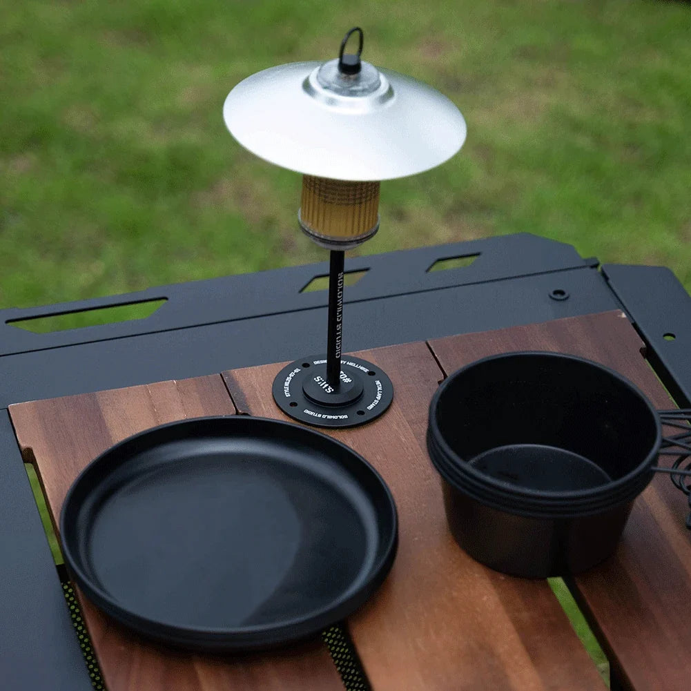 Portable Aluminum Alloy Desktop Lantern Stand | Outdoor Lamp Bracket Outdoor Lantern Stand Qme