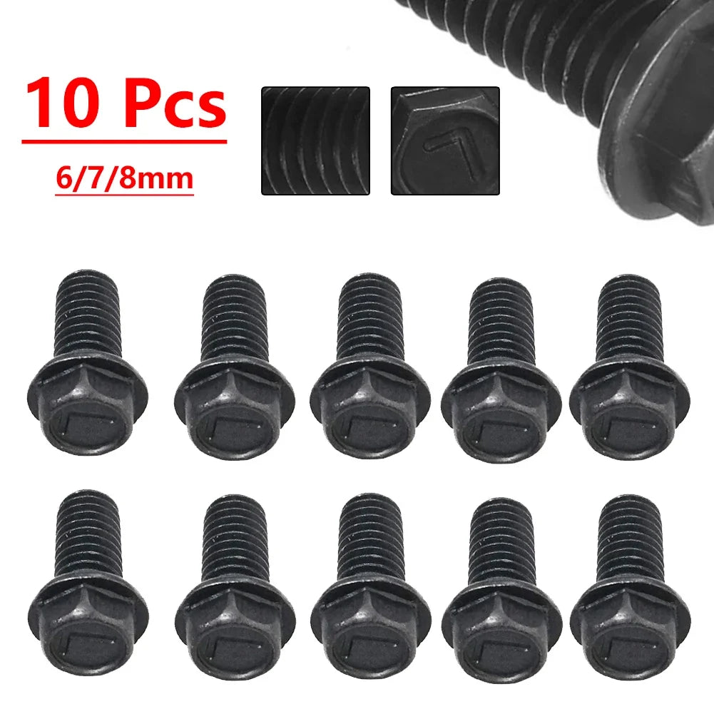 M6 M7 M8 Left-Hand Thread Hex Flange Saw Blade Screws 10-Pack Hex Flange Screws Qme