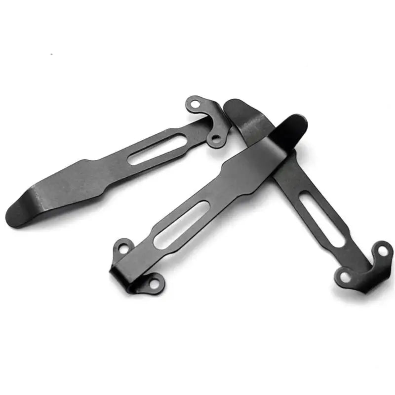 Stainless Steel Folding Knife Back Clip Pocket Holder + 3 Screws Knife Pocket Clip Qst