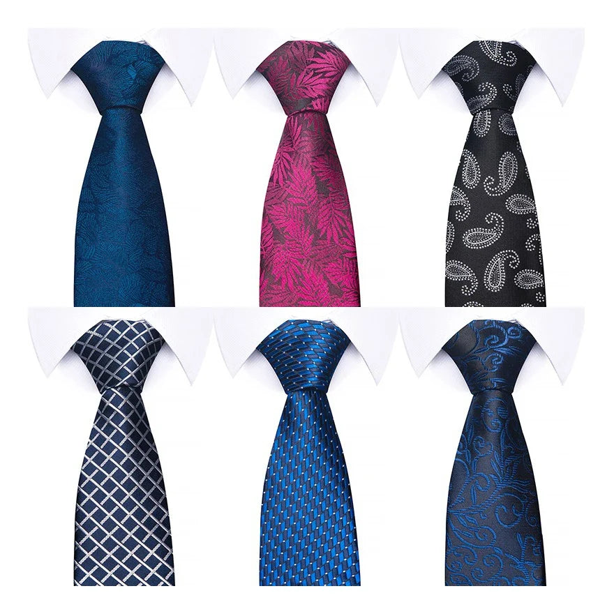 VanGise 100% Silk Printed Necktie for Men – 46 Colors Silk Necktie Qme