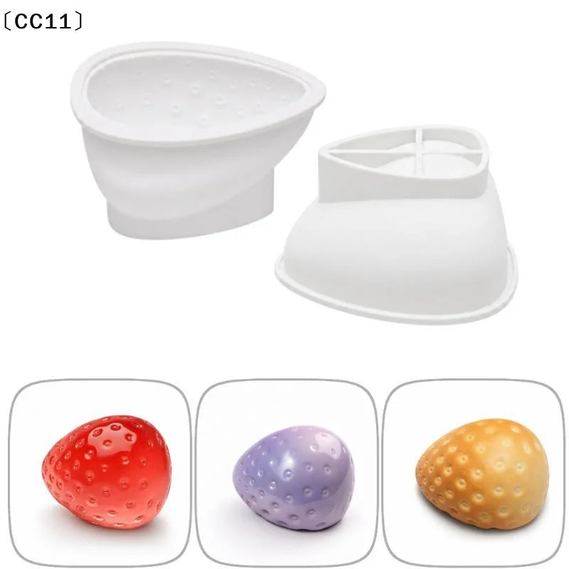 3D Strawberry Silicone Mold – Candy, Ice Cube, Cake & Soap Silicone Baking Mold Qme