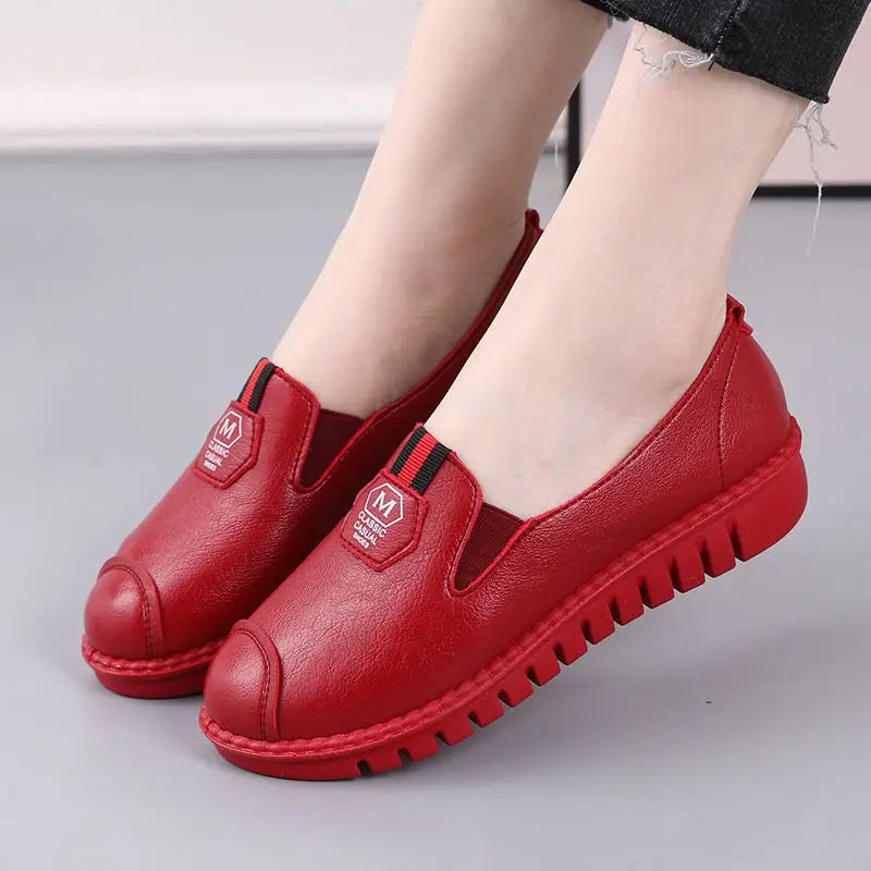 Women's Retro Floral Flat Loafers – Vintage Slip-On Moccasins Women's Flat Loafers Qst Red 37