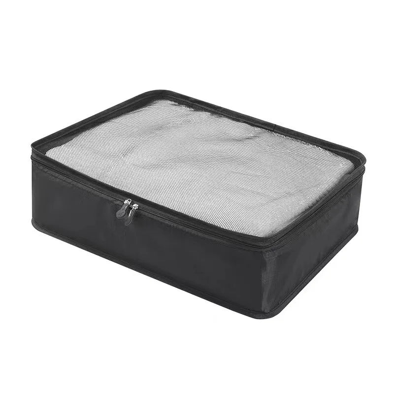 Mesh Travel Storage Bag – Multifunctional Luggage Organizer Travel Organizer Bag Qme Black 1pc