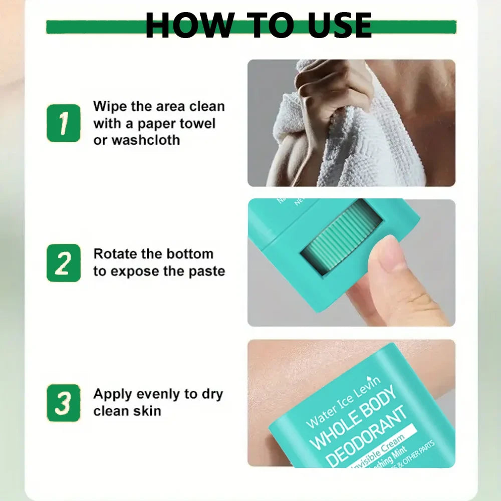Whole Body Invisible Deodorant Cream Stick – Fast Drying Body Deodorant Stick Qme