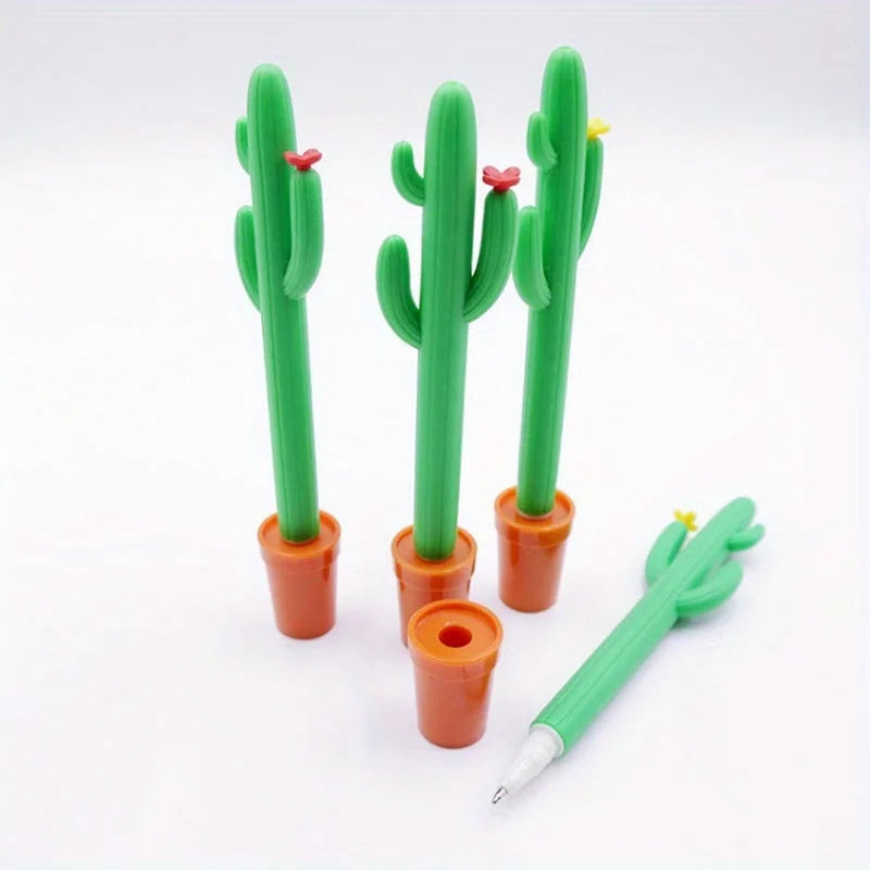 Cactus Shaped Gel Pen 0.5mm Blue Ink – Fun Desk Accessory Novelty Gel Pen Qme